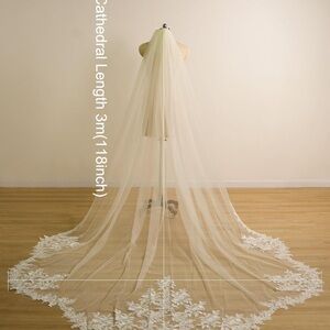 Elegant Cathedral Length Wedding Veil